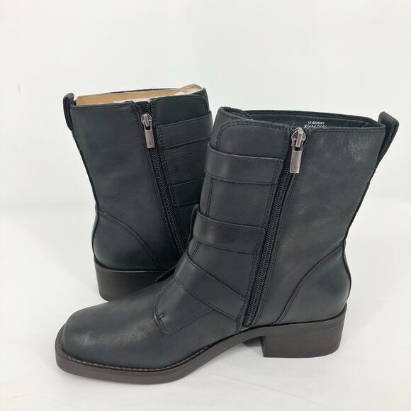 LUCKY BRAND Women's Katriny Boot 6 Black Leather Motorcycle Riding NWOB - Picture 5 of 11